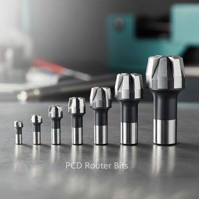PCD Router Bits with 1/4 Inch To 1 Inch Diameter No Coating and Custom Flute Number for CNC Routers