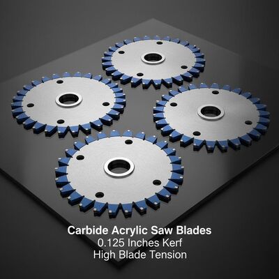 Carbide Acrylic Saw Blades with High Blade Tension and 0.125 Inches Kerf for Precision Cutting