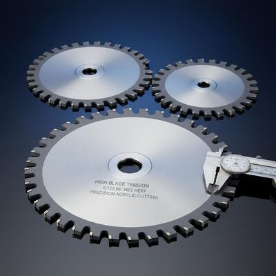 High Blade Tension Acrylic Saw Blades with 0.125 Inches Kerf and Carbide Material for Precision Cutting