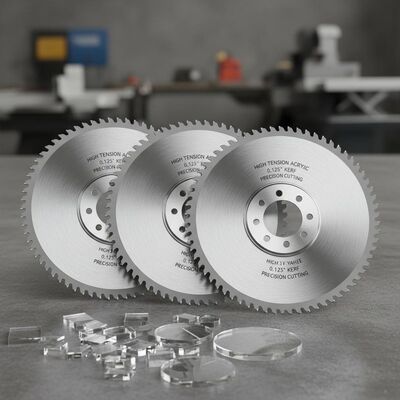 Automatic Acrylic Saw Blades with 0.125 Inches Kerf and High Blade Tension for Precise Cutting in Carbide Material