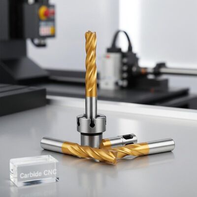 Titanium Nitride Coated Straight Router Bits with 1/4 Inch Cutting Diameter for CNC Milling Equipment