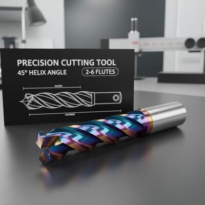 Straight Shank Diamond Milling Cutter with 45 Degrees Helix Angle and 2-6 Flute Number for Precision Cutting