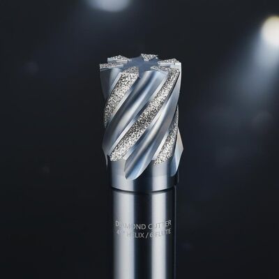 Diamond Milling Cutter with 2-6 Flute Number and 45 Degrees Helix Angle Featuring Straight Shank Type
