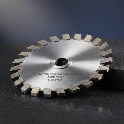 Custom Finishing Diamond Circular Saw Blades with 4.0mm Teeth Width and 75Cr1 Steel Body for Heavy Duty Cutting