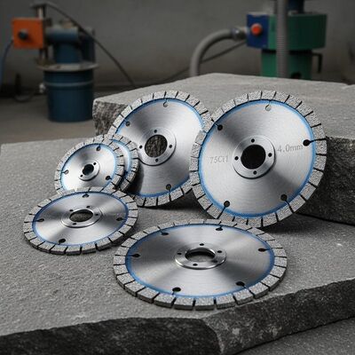 75Cr1 Steel Body Diamond Circular Saw Blades with 4.0mm Teeth Width and Custom Finishing for Quarry Stone & Slabs